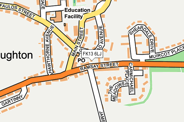 FK13 6LJ map - OS OpenMap – Local (Ordnance Survey) FK13 6LJ map - OS OpenMap – Local (Ordnance Survey)