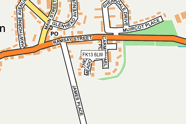 FK13 6LW map - OS OpenMap – Local (Ordnance Survey) FK13 6LW map - OS OpenMap – Local (Ordnance Survey)