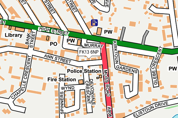 FK13 6NP map - OS OpenMap – Local (Ordnance Survey) FK13 6NP map - OS OpenMap – Local (Ordnance Survey)