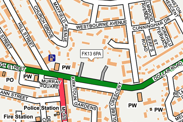 FK13 6PA map - OS OpenMap – Local (Ordnance Survey) FK13 6PA map - OS OpenMap – Local (Ordnance Survey)