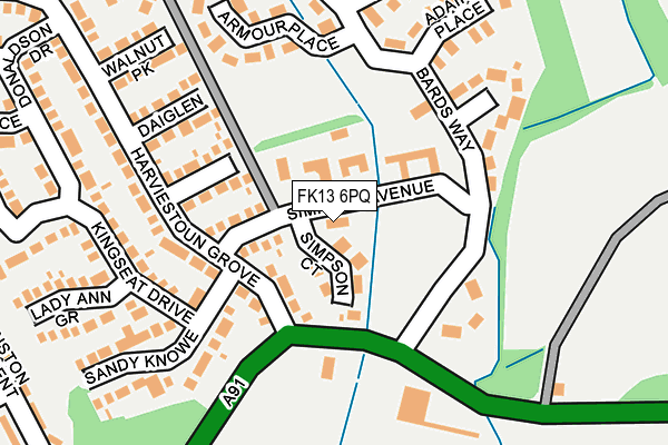 FK13 6PQ map - OS OpenMap – Local (Ordnance Survey) FK13 6PQ map - OS OpenMap – Local (Ordnance Survey)