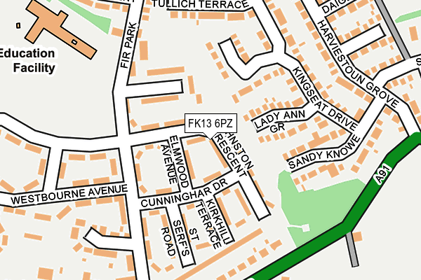 FK13 6PZ map - OS OpenMap – Local (Ordnance Survey) FK13 6PZ map - OS OpenMap – Local (Ordnance Survey)