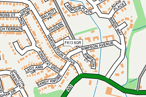 FK13 6QR map - OS OpenMap – Local (Ordnance Survey)