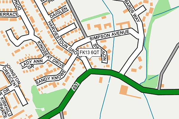 FK13 6QT map - OS OpenMap – Local (Ordnance Survey) FK13 6QT map - OS OpenMap – Local (Ordnance Survey)