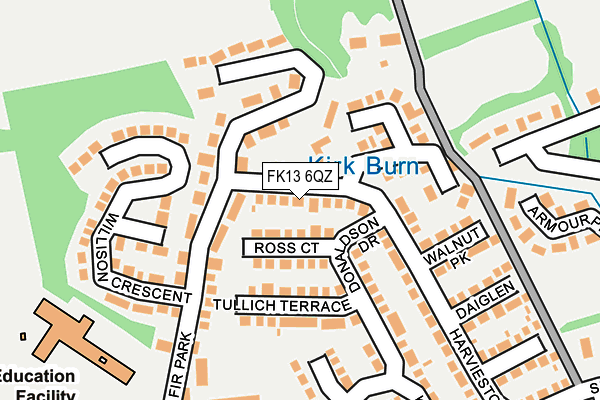 FK13 6QZ map - OS OpenMap – Local (Ordnance Survey) FK13 6QZ map - OS OpenMap – Local (Ordnance Survey)