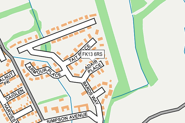 FK13 6RS map - OS OpenMap – Local (Ordnance Survey) FK13 6RS map - OS OpenMap – Local (Ordnance Survey)