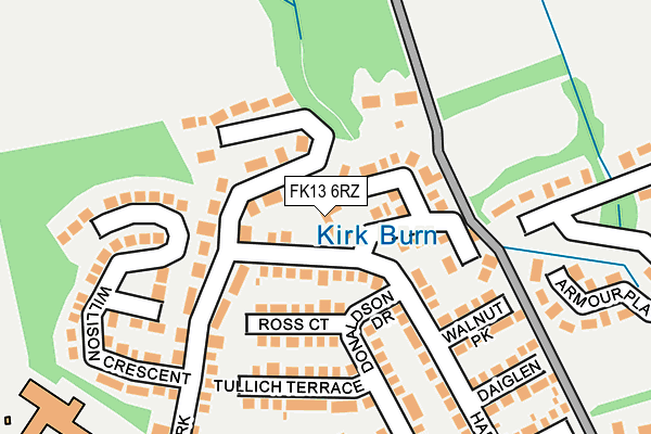 FK13 6RZ map - OS OpenMap – Local (Ordnance Survey) FK13 6RZ map - OS OpenMap – Local (Ordnance Survey)