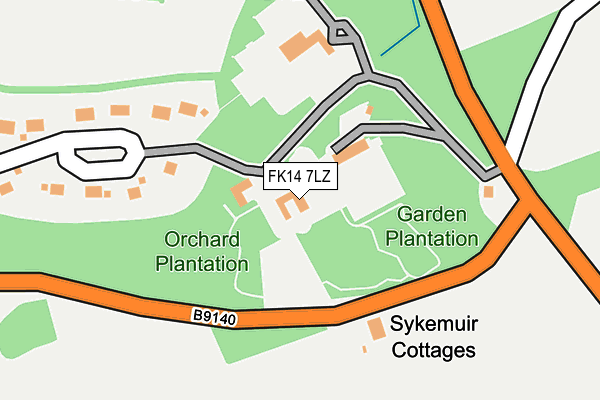 FK14 7LZ map - OS OpenMap – Local (Ordnance Survey)
