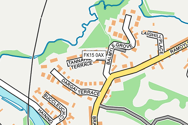 FK15 0AX map - OS OpenMap – Local (Ordnance Survey) FK15 0AX map - OS OpenMap – Local (Ordnance Survey)