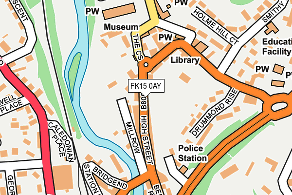 FK15 0AY map - OS OpenMap – Local (Ordnance Survey) FK15 0AY map - OS OpenMap – Local (Ordnance Survey)