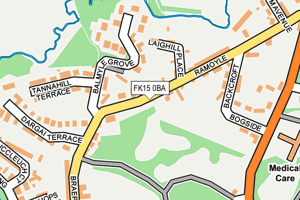 FK15 0BA map - OS OpenMap – Local (Ordnance Survey) FK15 0BA map - OS OpenMap – Local (Ordnance Survey)