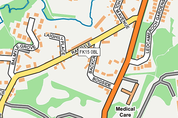 FK15 0BL map - OS OpenMap – Local (Ordnance Survey) FK15 0BL map - OS OpenMap – Local (Ordnance Survey)