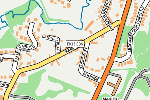 FK15 0BN map - OS OpenMap – Local (Ordnance Survey) FK15 0BN map - OS OpenMap – Local (Ordnance Survey)