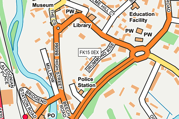 FK15 0EX map - OS OpenMap – Local (Ordnance Survey) FK15 0EX map - OS OpenMap – Local (Ordnance Survey)