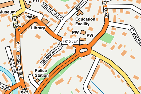 FK15 0EY map - OS OpenMap – Local (Ordnance Survey) FK15 0EY map - OS OpenMap – Local (Ordnance Survey)