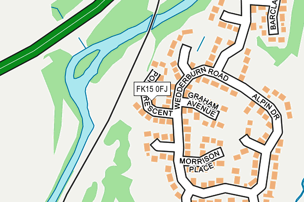 FK15 0FJ map - OS OpenMap – Local (Ordnance Survey) FK15 0FJ map - OS OpenMap – Local (Ordnance Survey)