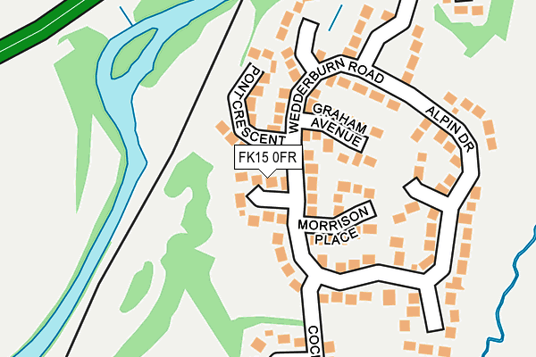 FK15 0FR map - OS OpenMap – Local (Ordnance Survey) FK15 0FR map - OS OpenMap – Local (Ordnance Survey)