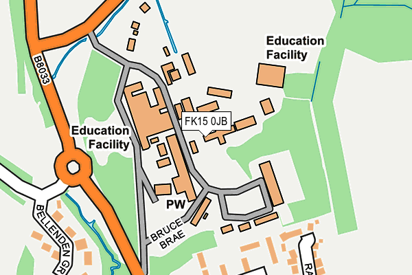 FK15 0JB map - OS OpenMap – Local (Ordnance Survey) FK15 0JB map - OS OpenMap – Local (Ordnance Survey)