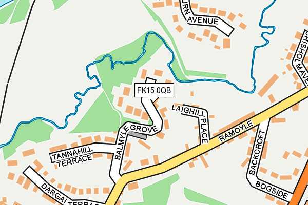 FK15 0QB map - OS OpenMap – Local (Ordnance Survey) FK15 0QB map - OS OpenMap – Local (Ordnance Survey)