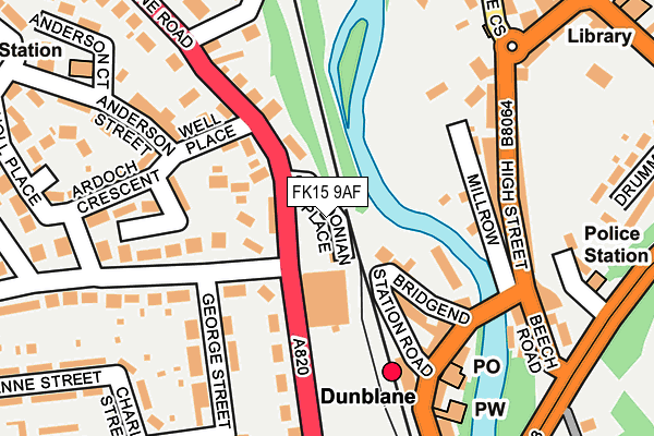 FK15 9AF map - OS OpenMap – Local (Ordnance Survey) FK15 9AF map - OS OpenMap – Local (Ordnance Survey)