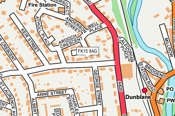 FK15 9AG map - OS OpenMap – Local (Ordnance Survey) FK15 9AG map - OS OpenMap – Local (Ordnance Survey)
