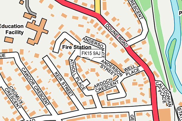 FK15 9AJ map - OS OpenMap – Local (Ordnance Survey) FK15 9AJ map - OS OpenMap – Local (Ordnance Survey)
