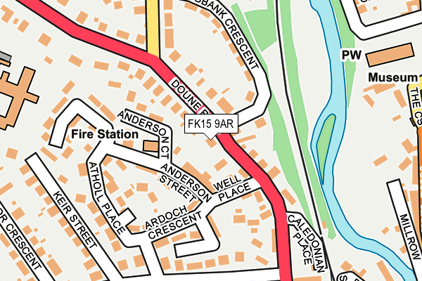 FK15 9AR map - OS OpenMap – Local (Ordnance Survey) FK15 9AR map - OS OpenMap – Local (Ordnance Survey)