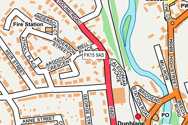 FK15 9AS map - OS OpenMap – Local (Ordnance Survey) FK15 9AS map - OS OpenMap – Local (Ordnance Survey)
