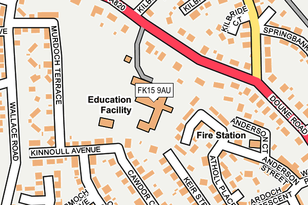 FK15 9AU map - OS OpenMap – Local (Ordnance Survey) FK15 9AU map - OS OpenMap – Local (Ordnance Survey)