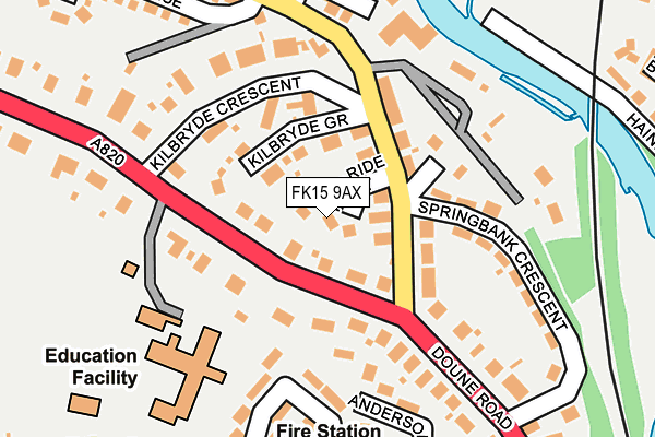 FK15 9AX map - OS OpenMap – Local (Ordnance Survey) FK15 9AX map - OS OpenMap – Local (Ordnance Survey)