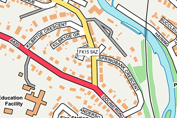 FK15 9AZ map - OS OpenMap – Local (Ordnance Survey) FK15 9AZ map - OS OpenMap – Local (Ordnance Survey)