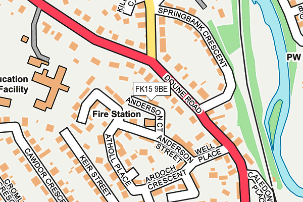 FK15 9BE map - OS OpenMap – Local (Ordnance Survey) FK15 9BE map - OS OpenMap – Local (Ordnance Survey)