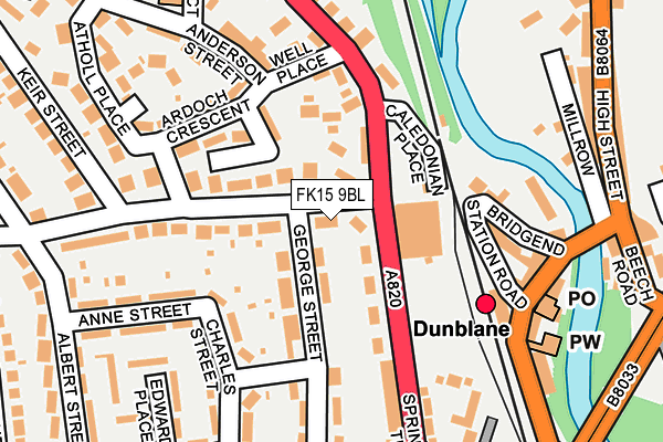 FK15 9BL map - OS OpenMap – Local (Ordnance Survey) FK15 9BL map - OS OpenMap – Local (Ordnance Survey)