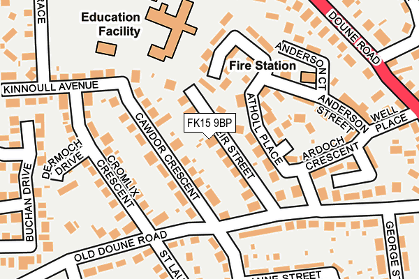 FK15 9BP map - OS OpenMap – Local (Ordnance Survey) FK15 9BP map - OS OpenMap – Local (Ordnance Survey)