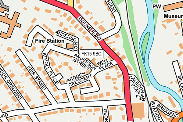FK15 9BQ map - OS OpenMap – Local (Ordnance Survey) FK15 9BQ map - OS OpenMap – Local (Ordnance Survey)