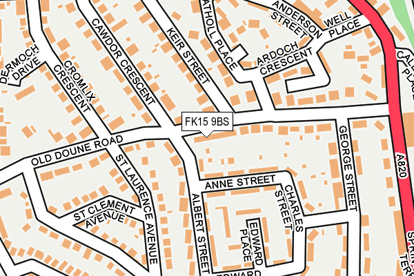 FK15 9BS map - OS OpenMap – Local (Ordnance Survey) FK15 9BS map - OS OpenMap – Local (Ordnance Survey)