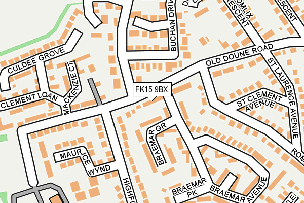 FK15 9BX map - OS OpenMap – Local (Ordnance Survey) FK15 9BX map - OS OpenMap – Local (Ordnance Survey)