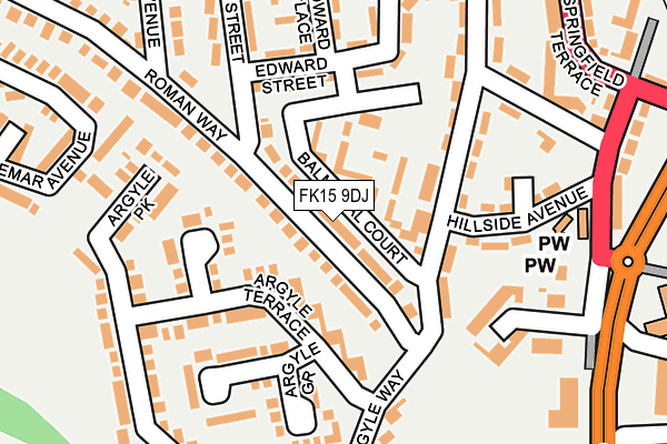 FK15 9DJ map - OS OpenMap – Local (Ordnance Survey) FK15 9DJ map - OS OpenMap – Local (Ordnance Survey)