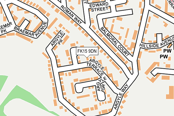 FK15 9DN map - OS OpenMap – Local (Ordnance Survey) FK15 9DN map - OS OpenMap – Local (Ordnance Survey)