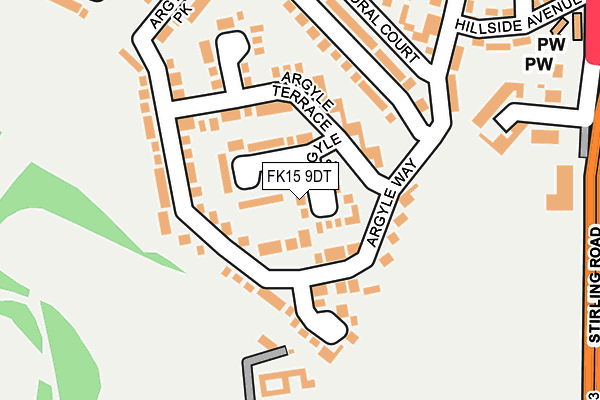 FK15 9DT map - OS OpenMap – Local (Ordnance Survey)