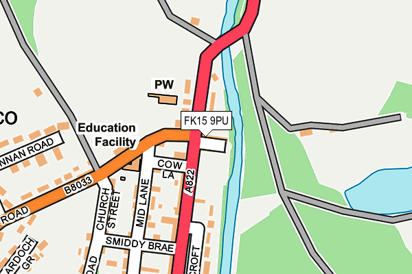 FK15 9PU map - OS OpenMap – Local (Ordnance Survey) FK15 9PU map - OS OpenMap – Local (Ordnance Survey)