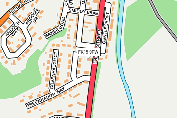 FK15 9PW map - OS OpenMap – Local (Ordnance Survey) FK15 9PW map - OS OpenMap – Local (Ordnance Survey)