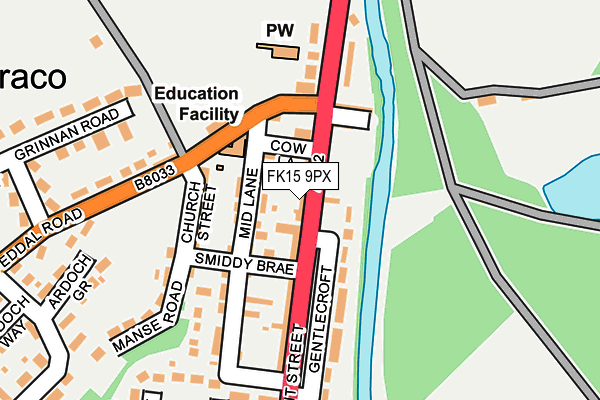 FK15 9PX map - OS OpenMap – Local (Ordnance Survey) FK15 9PX map - OS OpenMap – Local (Ordnance Survey)