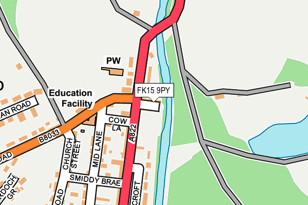 FK15 9PY map - OS OpenMap – Local (Ordnance Survey) FK15 9PY map - OS OpenMap – Local (Ordnance Survey)