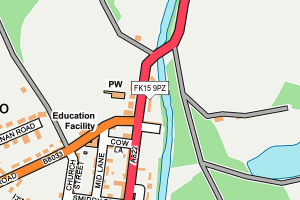 FK15 9PZ map - OS OpenMap – Local (Ordnance Survey) FK15 9PZ map - OS OpenMap – Local (Ordnance Survey)