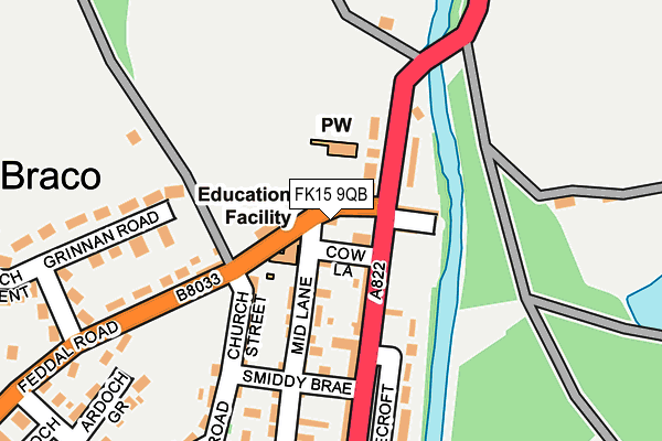 FK15 9QB map - OS OpenMap – Local (Ordnance Survey)