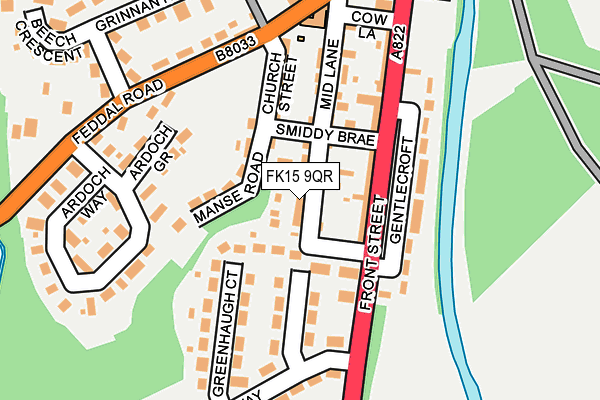 FK15 9QR map - OS OpenMap – Local (Ordnance Survey) FK15 9QR map - OS OpenMap – Local (Ordnance Survey)