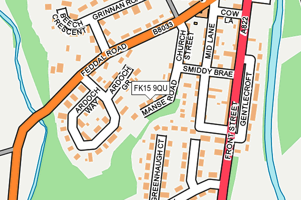 FK15 9QU map - OS OpenMap – Local (Ordnance Survey) FK15 9QU map - OS OpenMap – Local (Ordnance Survey)