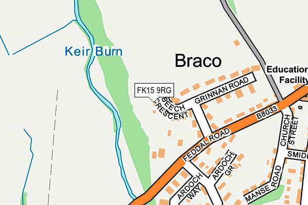 FK15 9RG map - OS OpenMap – Local (Ordnance Survey)