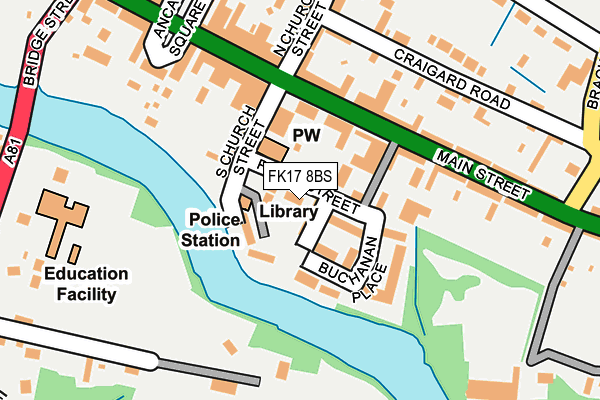 FK17 8BS map - OS OpenMap – Local (Ordnance Survey) FK17 8BS map - OS OpenMap – Local (Ordnance Survey)